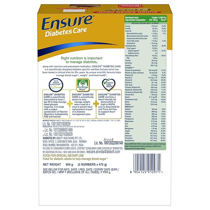 ENSURE DIABETES CARE CHOCOLATE 950G