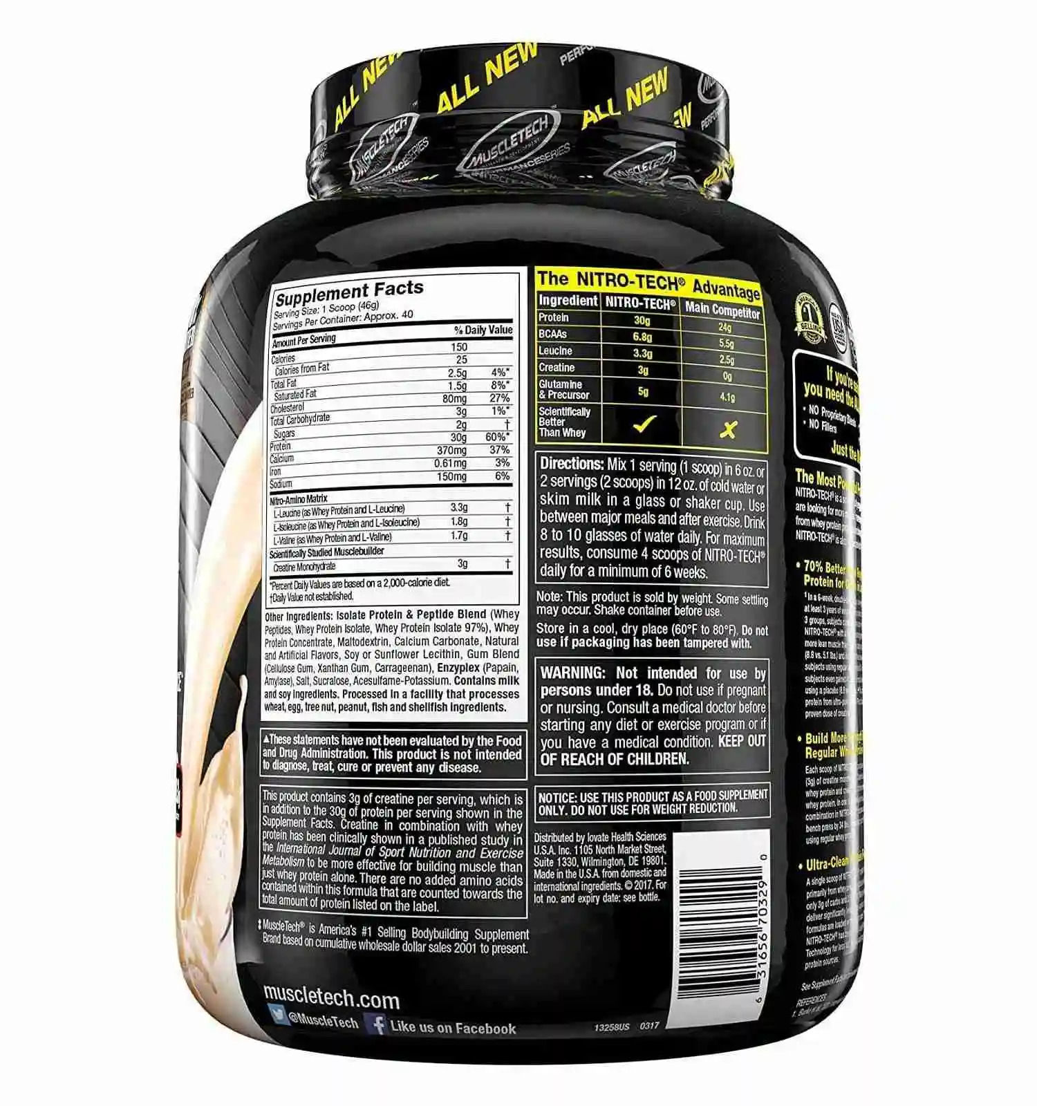 MT NITROTECH WHEY PROTEIN MILK CHOCOLATE 1.81KG