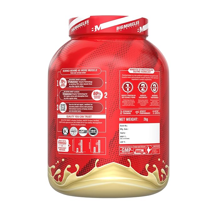 BIG MUSCLES NITRIC WHEY PROTEIN MALAI KULFI 2KG