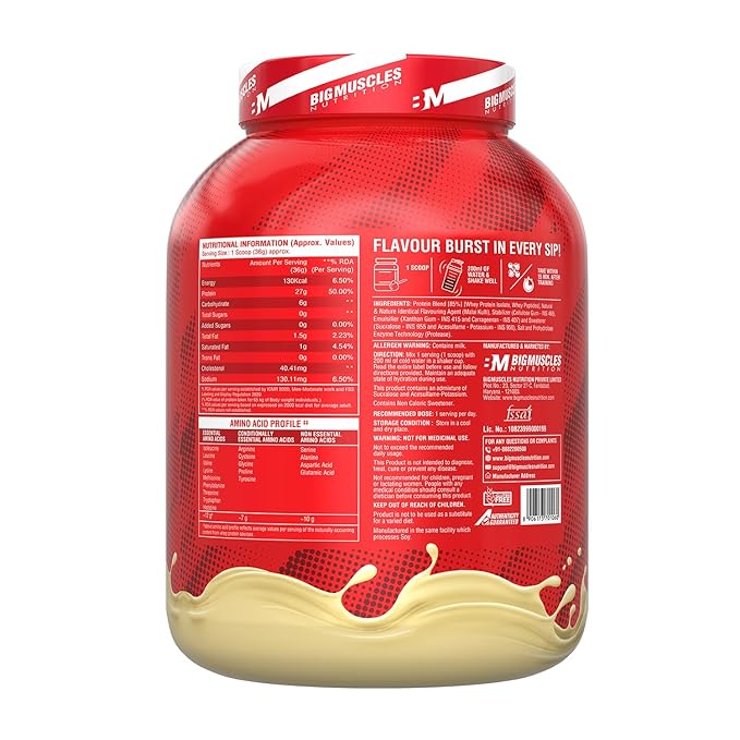 BIG MUSCLES NITRIC WHEY PROTEIN MALAI KULFI 2KG