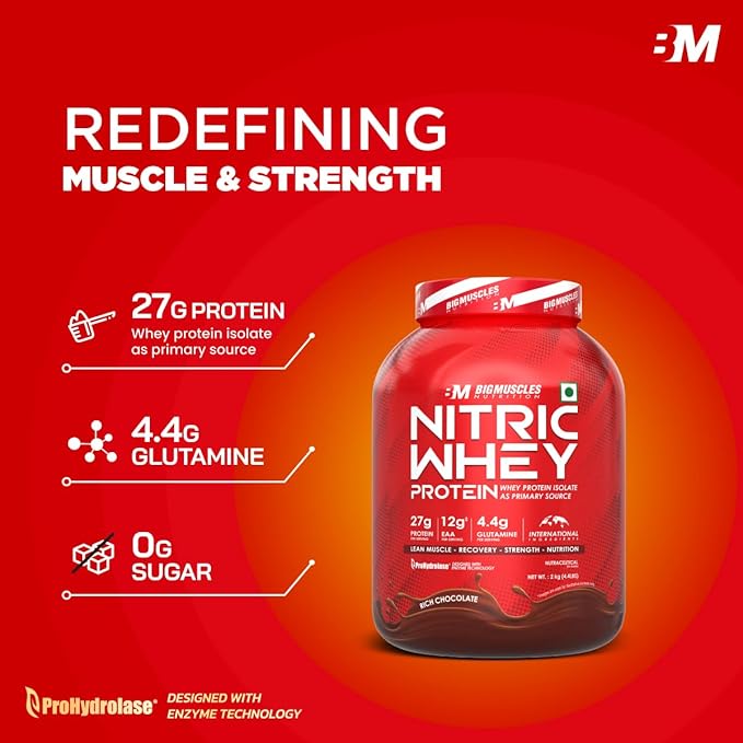 BIG MUSCLES NITRIC WHEY PROTEIN RICH CHOCOLATE 1KG