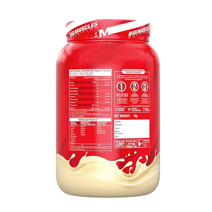 BIG MUSCLES NITRIC WHEY PROTEIN MALAI KULFI 1KG