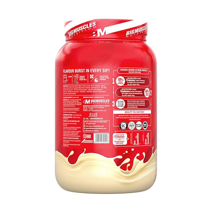 BIG MUSCLES NITRIC WHEY PROTEIN MALAI KULFI 1KG