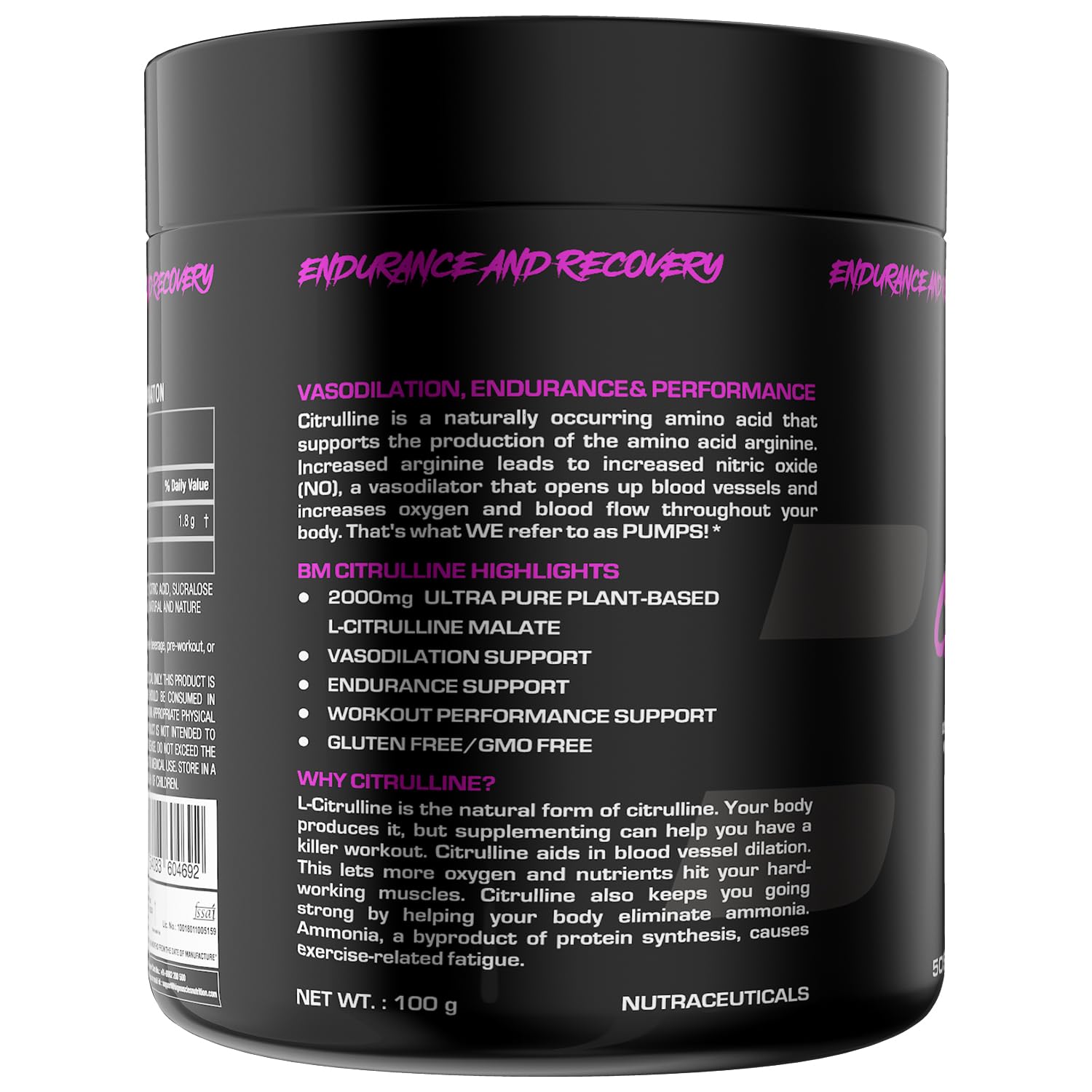 BIG MUSCLES CITRULLINE MALATE BLUEBERRY 100GM