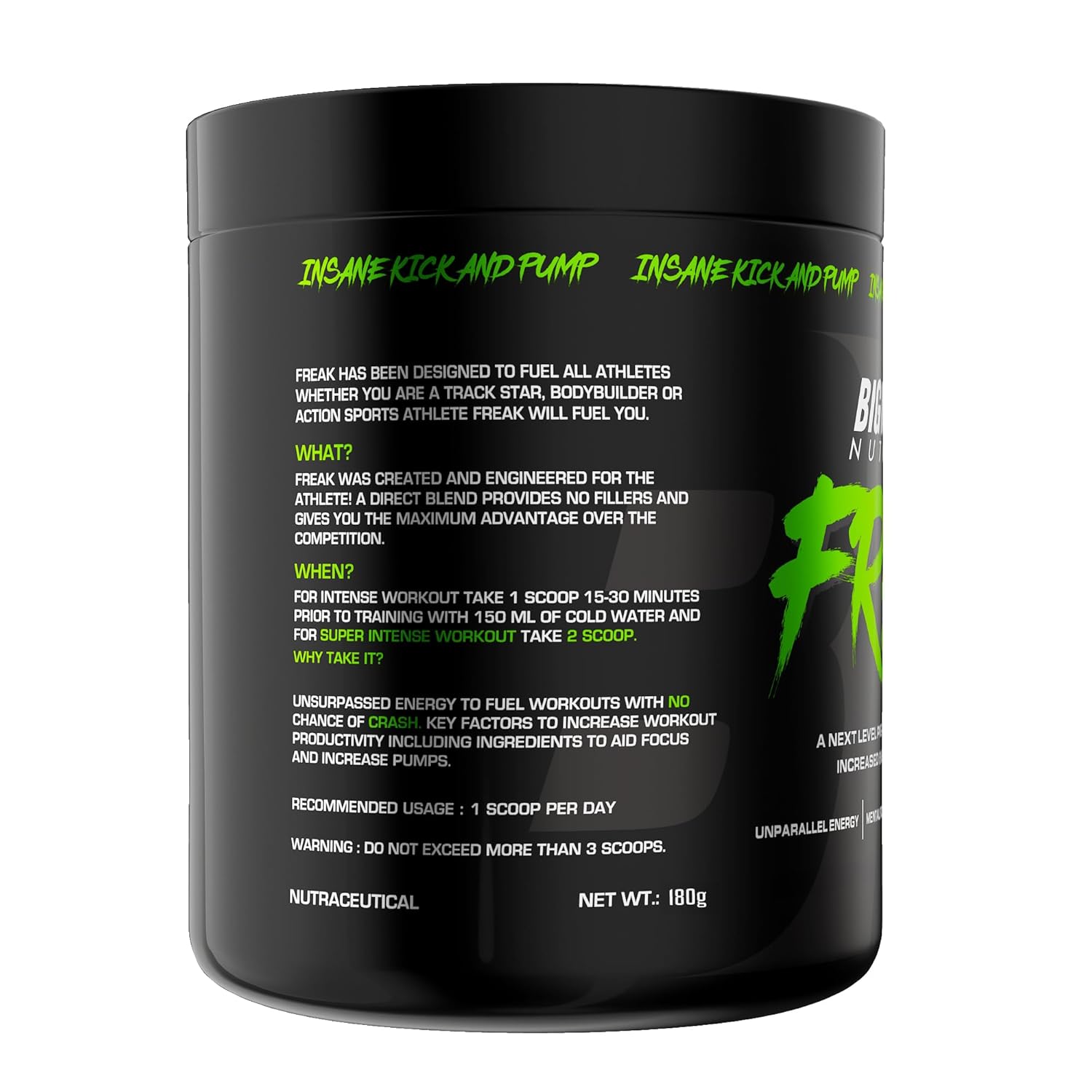 BIG MUSCLES FREAK GREEN APPLE 180GM