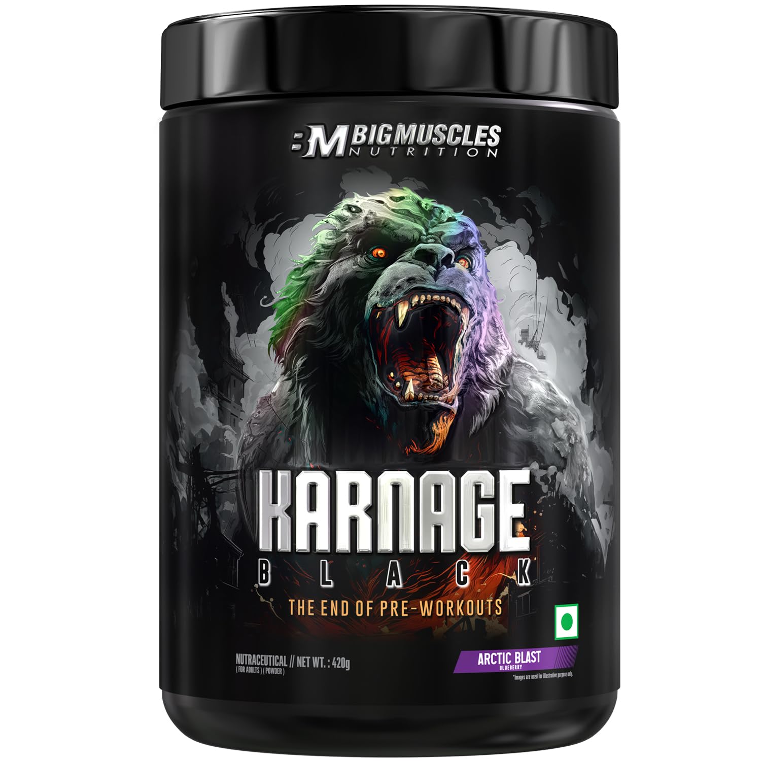 BIG MUSCLES KARNAGE BLACK ARCTIC BLAST 420GM