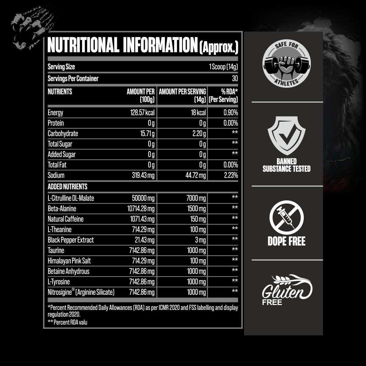 BIG MUSCLES KARNAGE BLACK ARCTIC BLAST 420GM