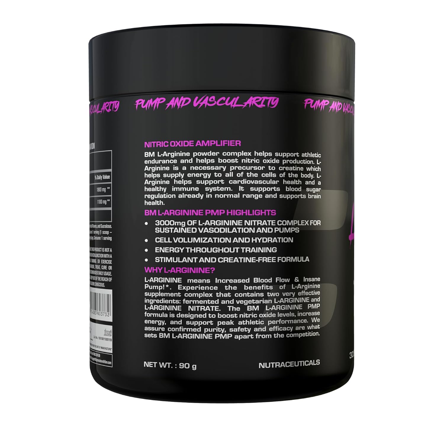 BIG MUSCLES L-ARGININE POWDER BLUEBERRY 30 SERVINGS