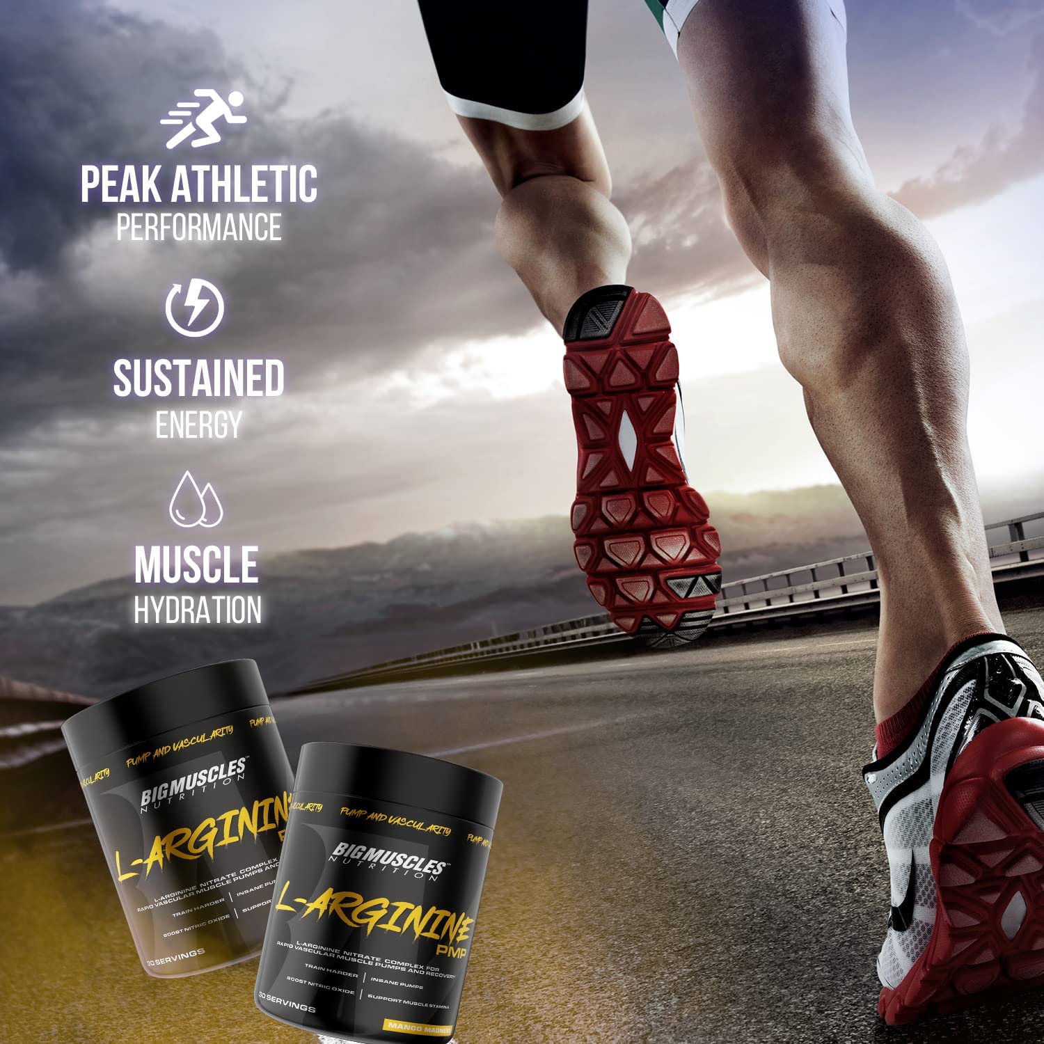 BIG MUSCLES L-ARGININE POWDER MANGO MADNESS 30 SERVINGS