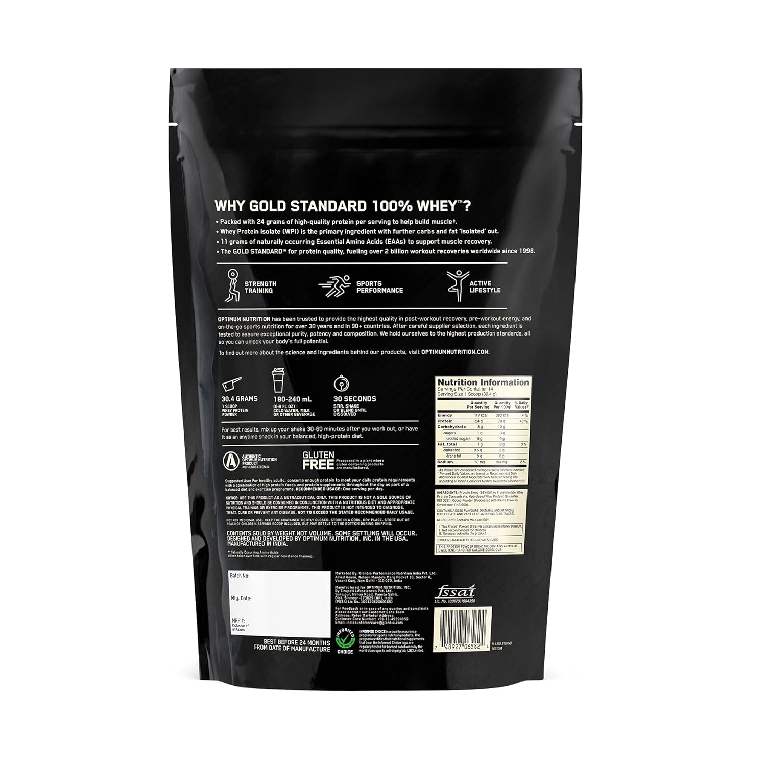 OPTIMUM NUTRITION GOLD WHEY PROTEIN DOUBLE RICH CHOCOLATE 454GM
