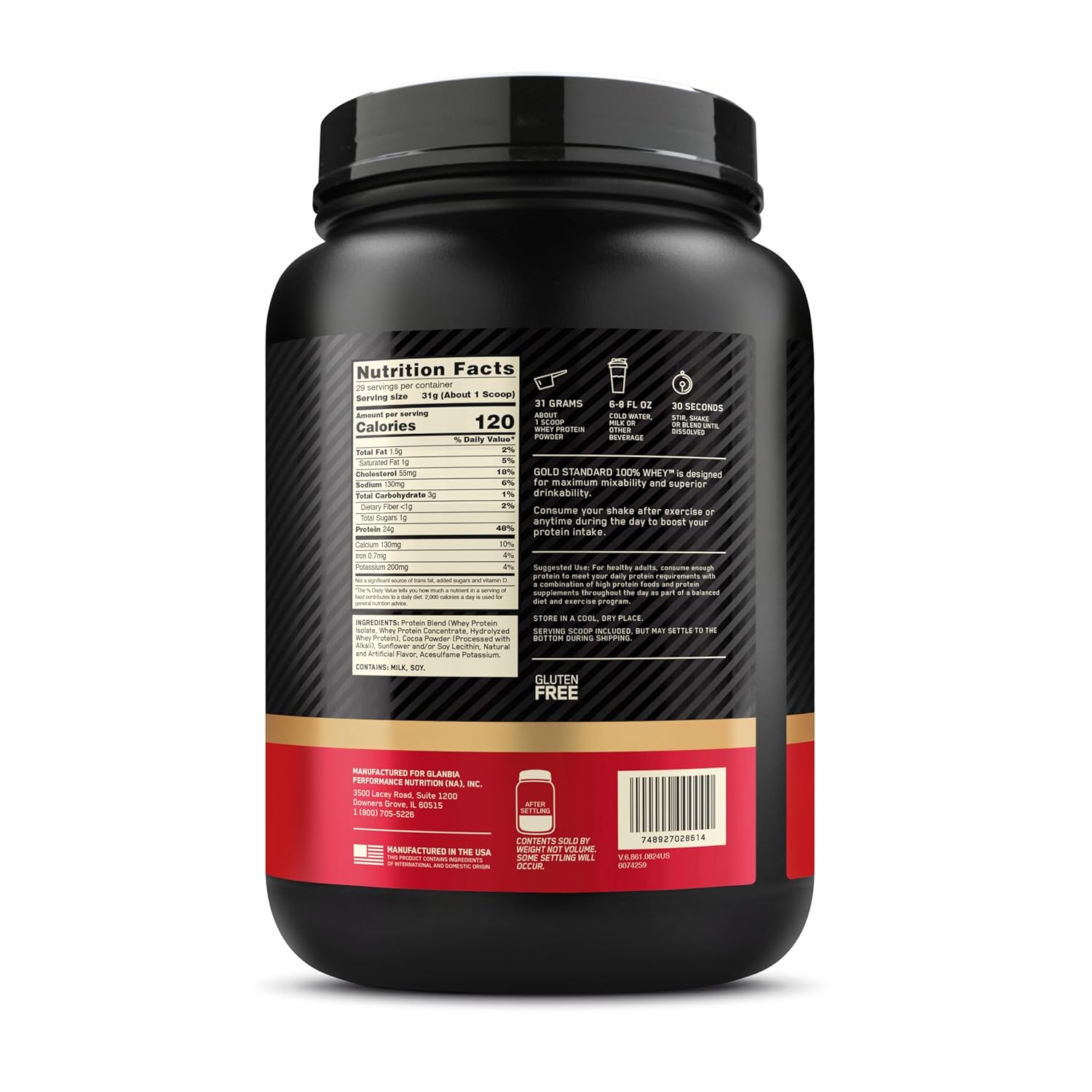 OPTIMUM NUTRITION GOLD WHEY DOUBLE RICH CHOCOLATE 2LBS