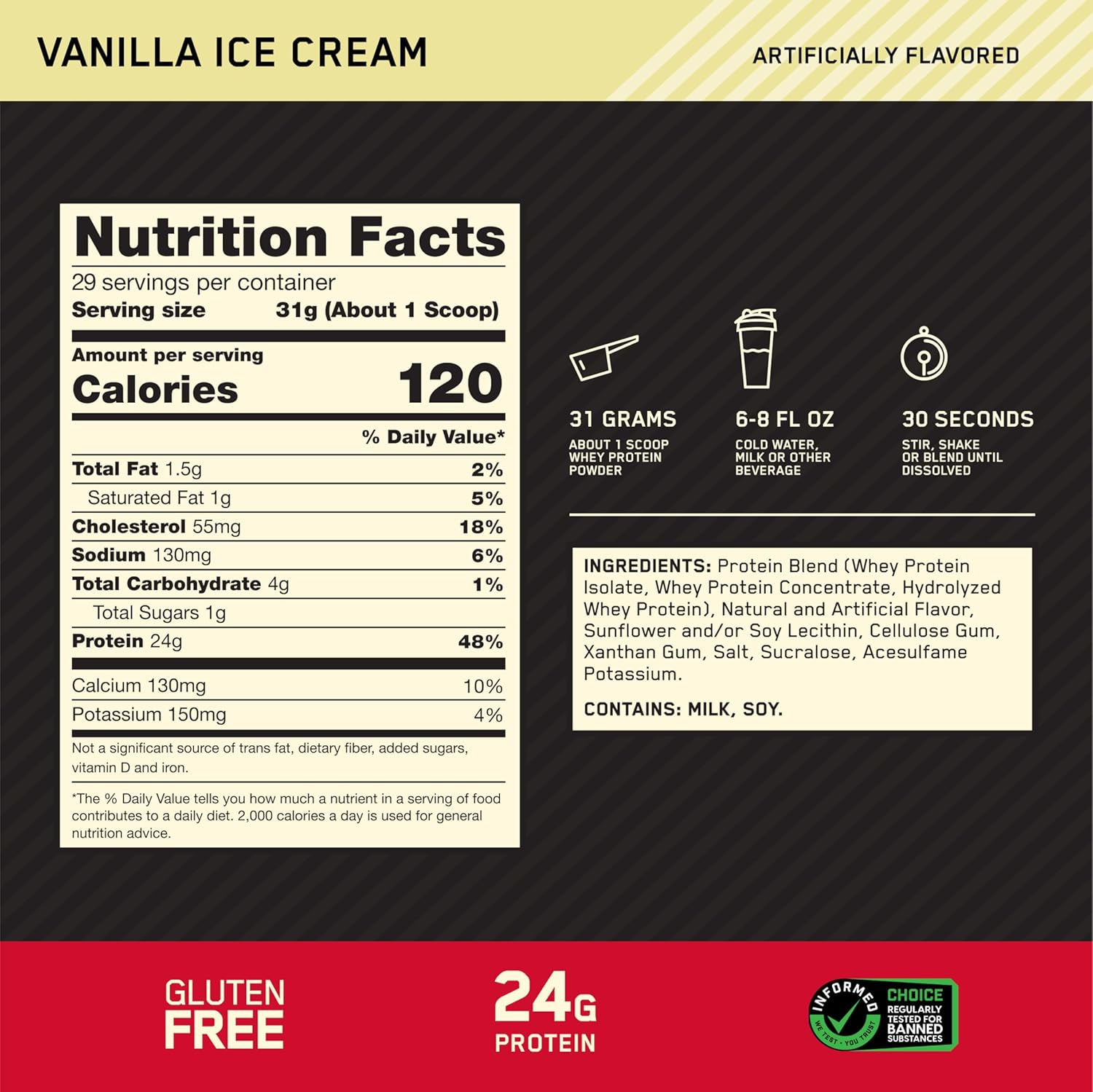 OPTIMUM NUTRITION GOLD WHEY PROTEIN VANILLA 2LBS