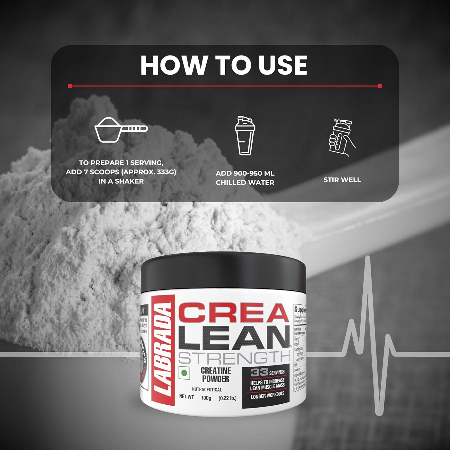 LABRADA CREALEAN STRENGTH CREATINE POWDER 100GM