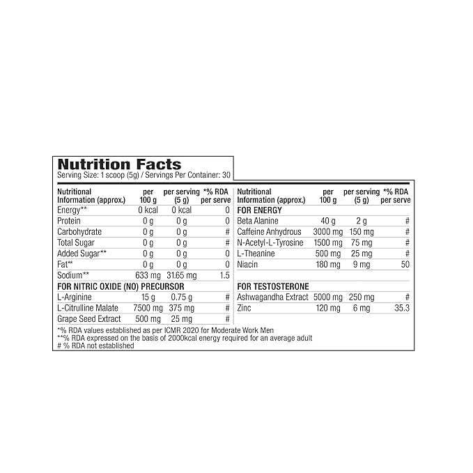 LABRADA SUPERCHARGE PRE-WORKOUT GREEN APPLE 150GM