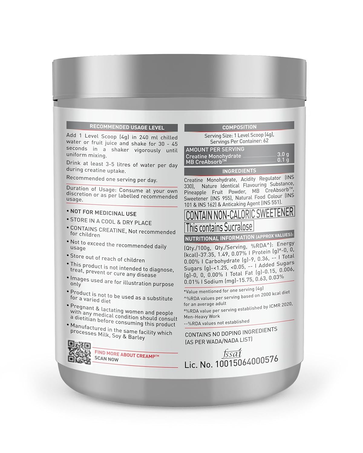 MUSCLEBLAZE CREATINE MONOHYDRATE CREAMP 250GM CITRUS BLAST WITH MUSCLEBLAZE CYCLONE SHAKER BLACK 700