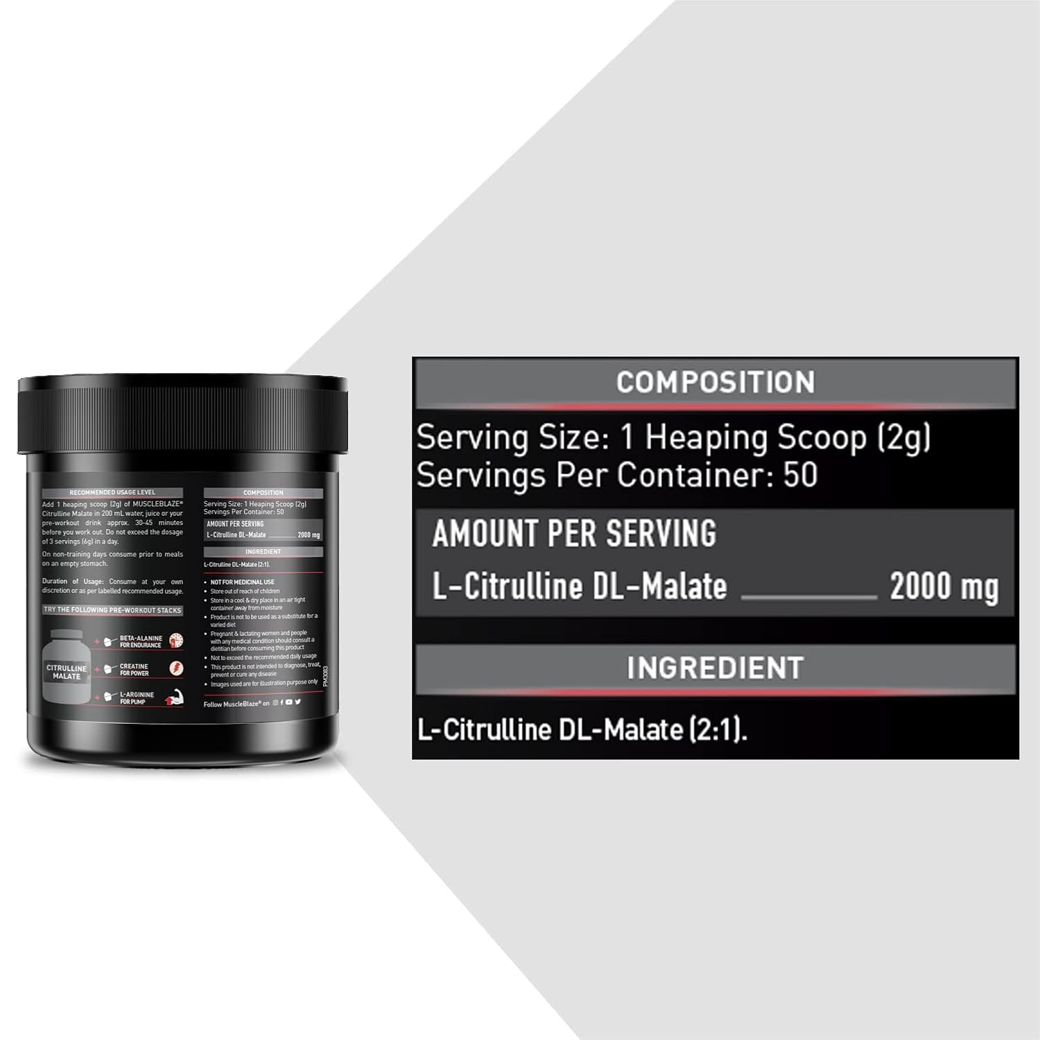 MUSCLEBLAZE CITRULLINE MALATE UNFLAVORED 100GM