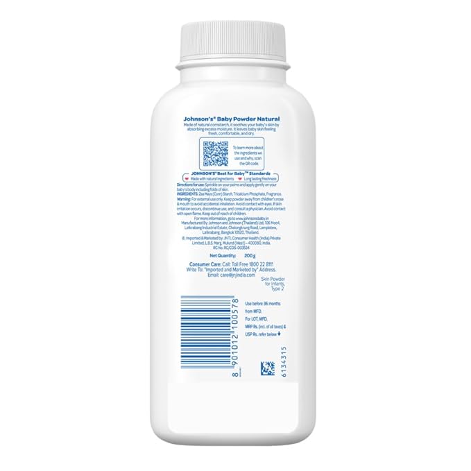 JOHNSONS BABY POWDER NATURAL 200GM