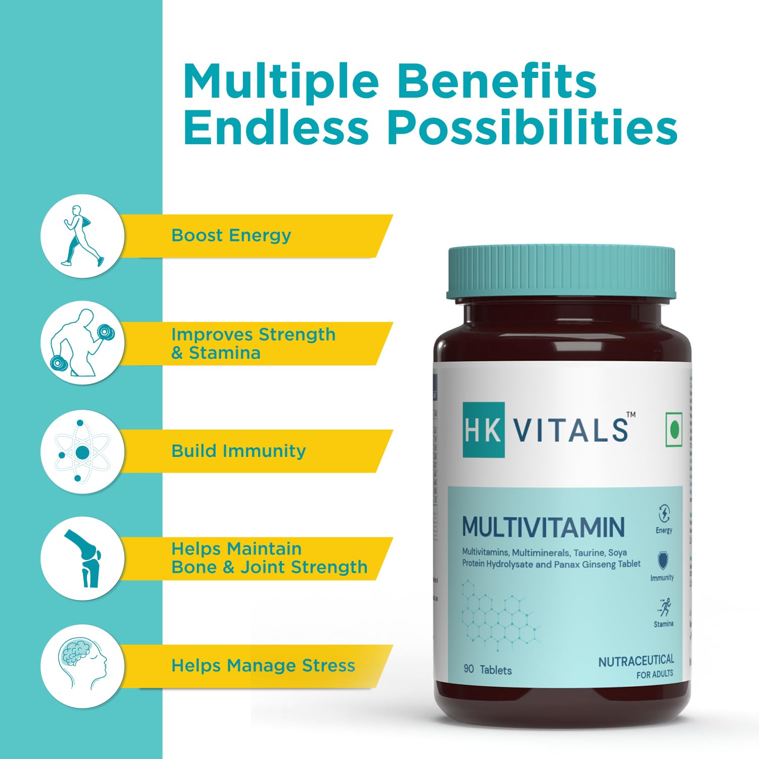 HEALTHKART MULTIVITAMINS UNFLAVORED 90 TABLETS
