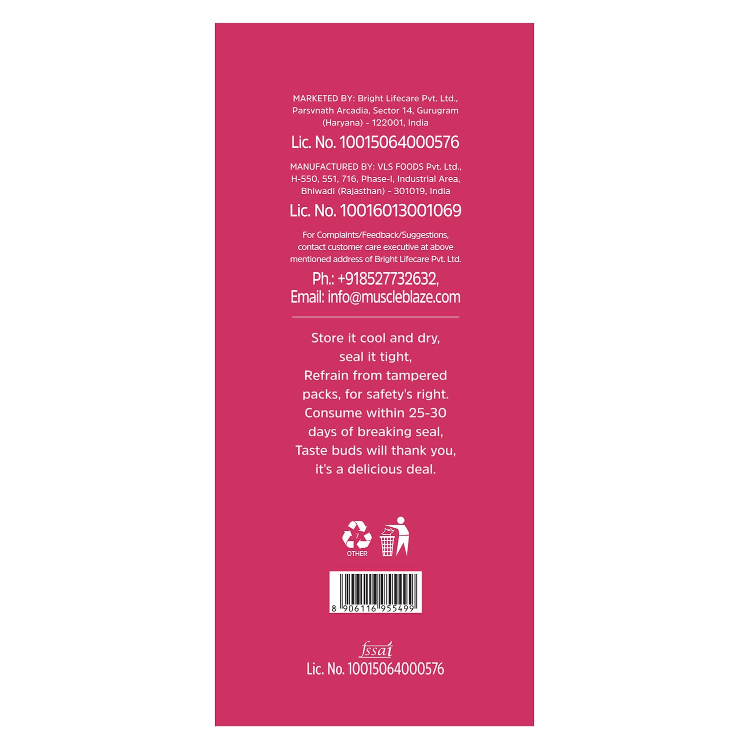 MUSCLEBLAZE HIGH PROTEIN MUESLI DARK CHOCOLATE & CRANBERRY 0.4KG