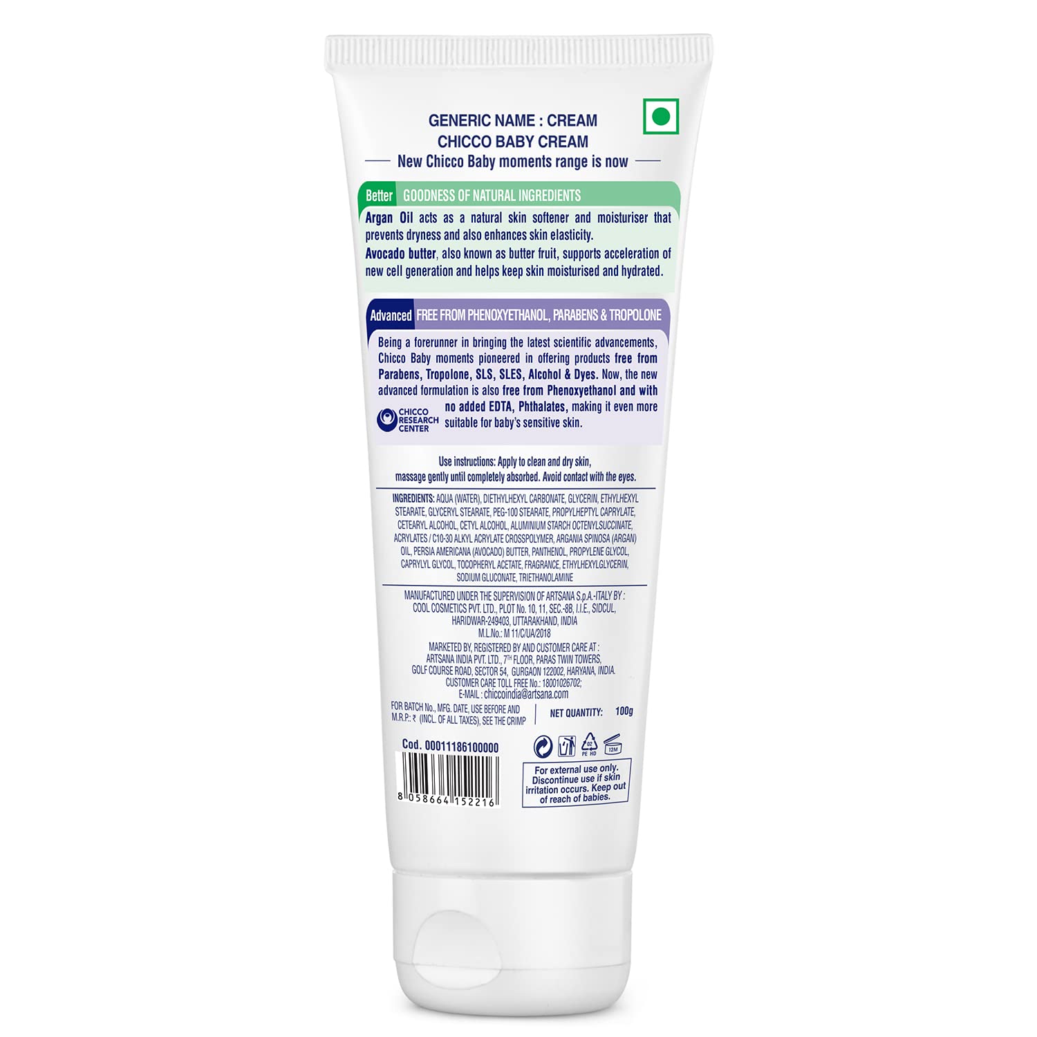 CHICCO BABY CREAM 100GM