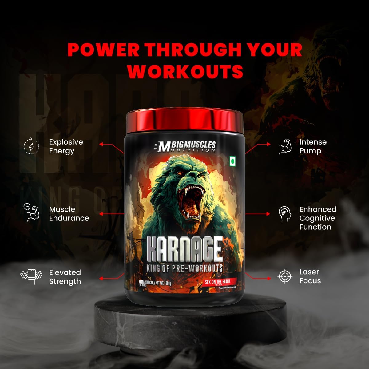 BIG MUSCLES KARNAGE PRE-WORKOUT WATERMELON 60 SERVINGS