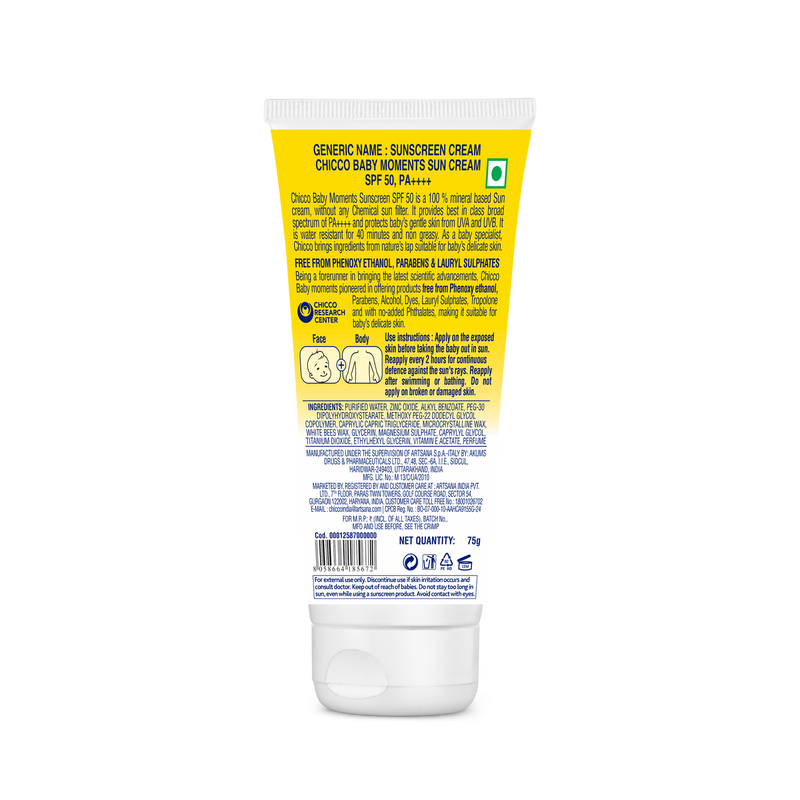 CHICCO BM SUN CREAM SPF-50 75GM