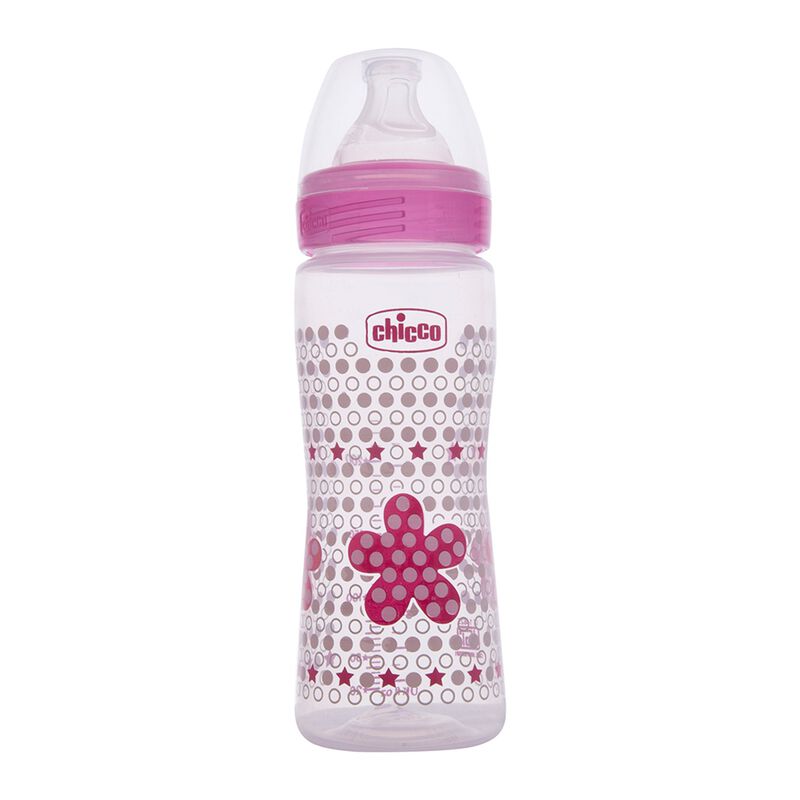 CHICOO BOTTEL WB SIL PHY PINK FLOWER 330ML