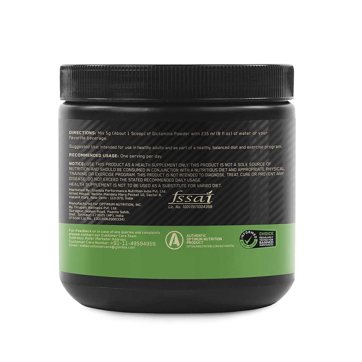 OPTIMUM NUTRITION L-GLUTAMINE POWDER 250GM