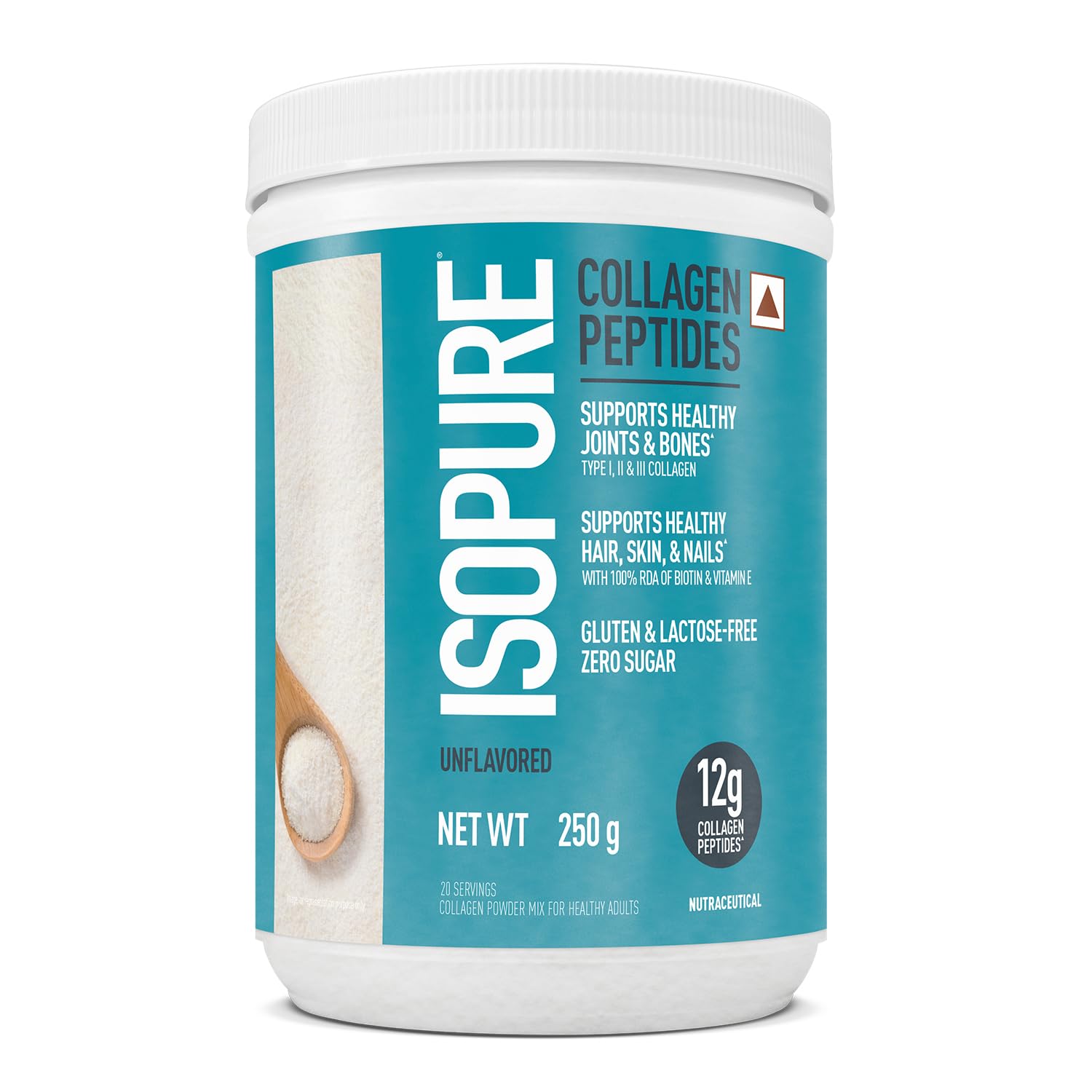 ISOPURE COLLAGEN PEPTIDES 12 SERVE WITH BIOTIN AND VITAMIN-E 250GM UNFLAVORED