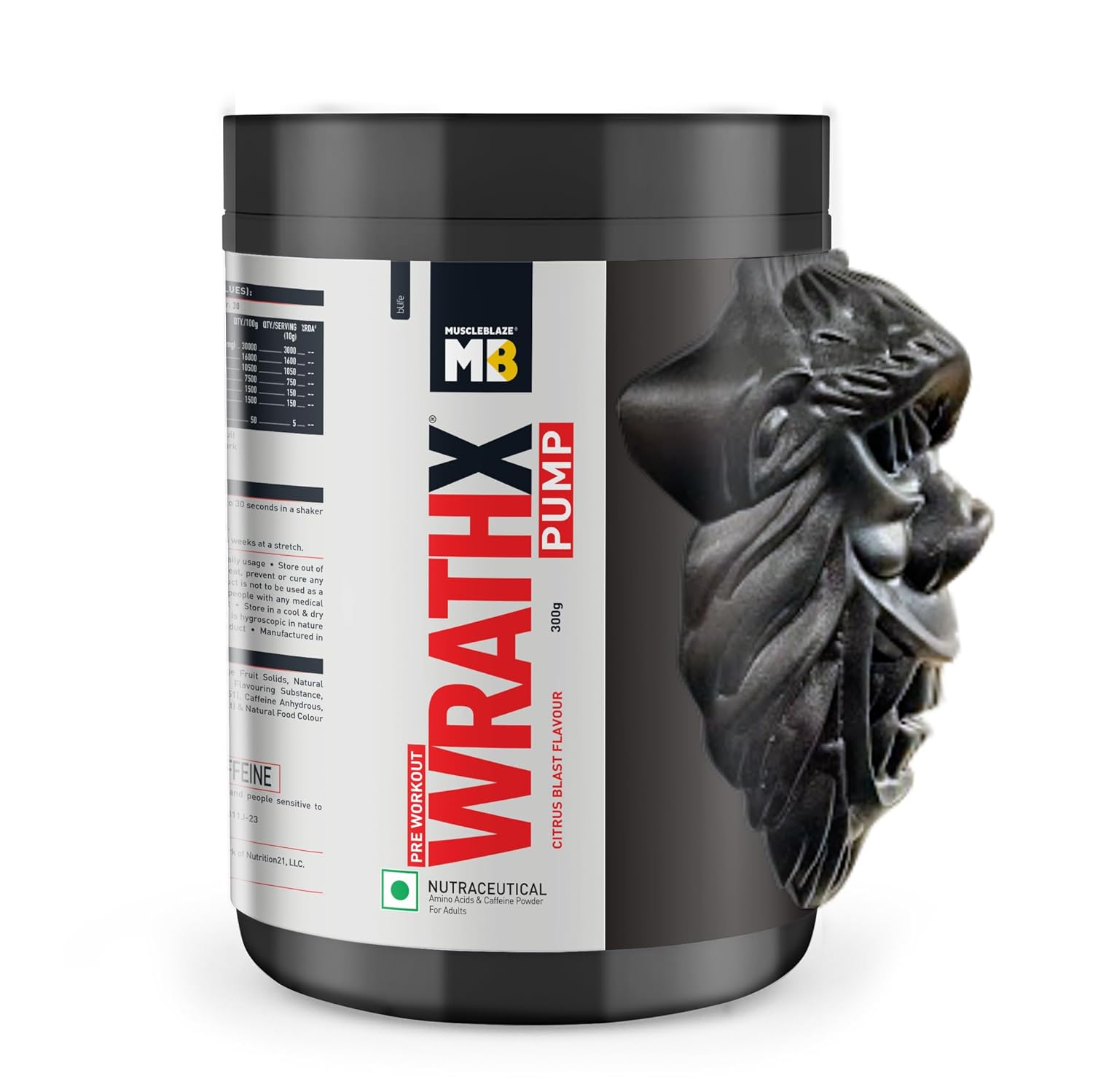 MUSCLEBLAZE PRE-WORKOUT WRATHXPUMP CITRUS BLAST 300GM