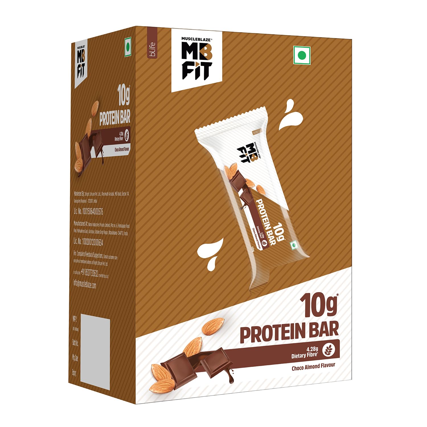 MUSCLEBLAZE PROTEIN BAR ( 10GM PROTEIN ) CHOCO ALMOND 6 BARS