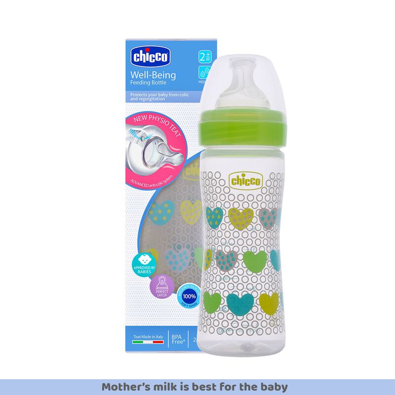 CHICCO BOTTEL WB SIL PHY GREEN 250ML