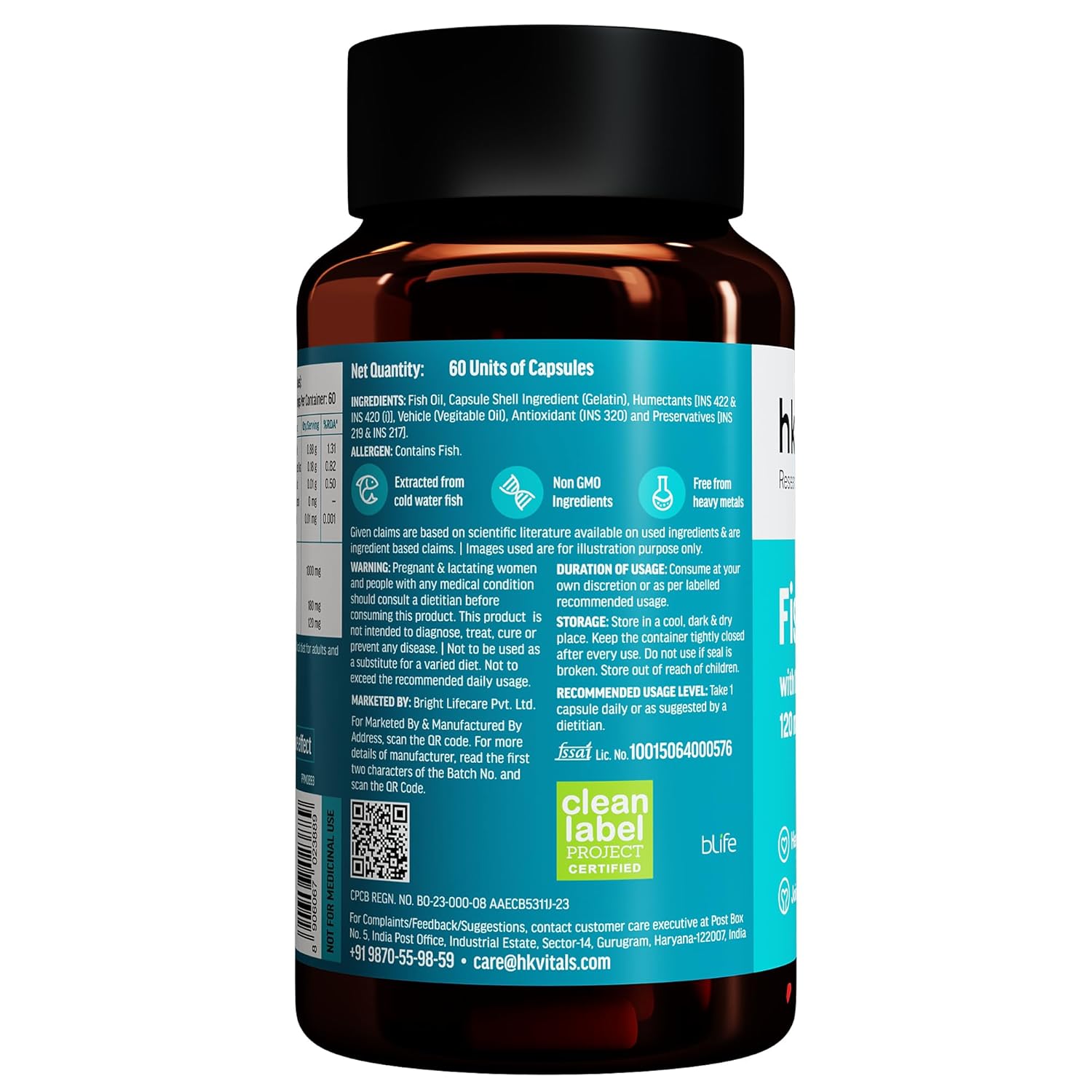 HEALTHKART FISH OIL 1000MG WITH 180MG EPA AND 120MG DHA 90 CAPSULES