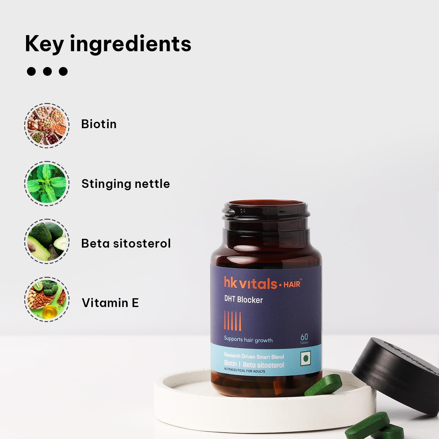 HEALTHKART HK VITALS DHT BLOCKER WITH BIOTIN UNFLAVORED 60 TABLETS
