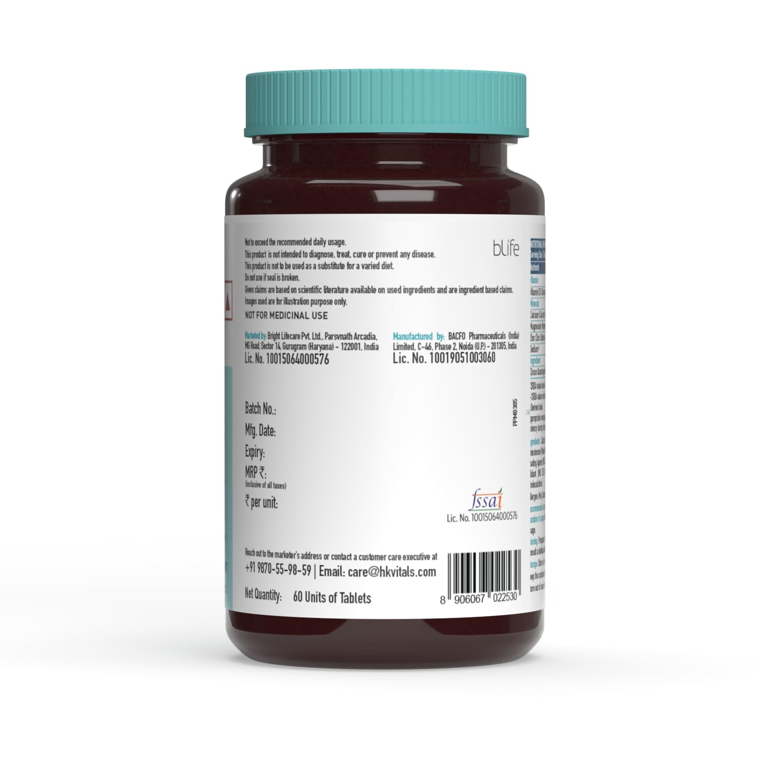 HEALTHKART HK VITALS CALCIUM WITH MAG ZINC & VITAMIN D3 UNFLAVORED 60 TABLETS