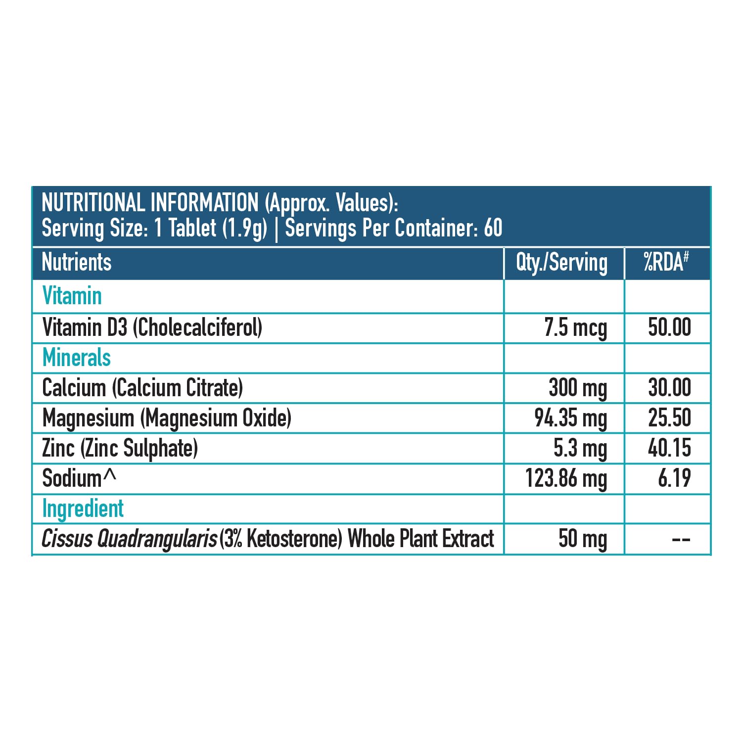 HEALTHKART HK VITALS CALCIUM WITH MAG ZINC & VITAMIN D3 UNFLAVORED 60 TABLETS
