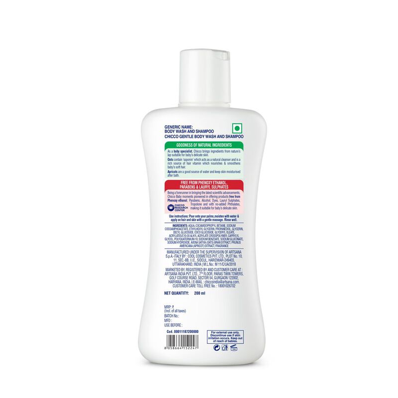 CHICCO GENTLE BODY WASH & SHAMPOO 200ML