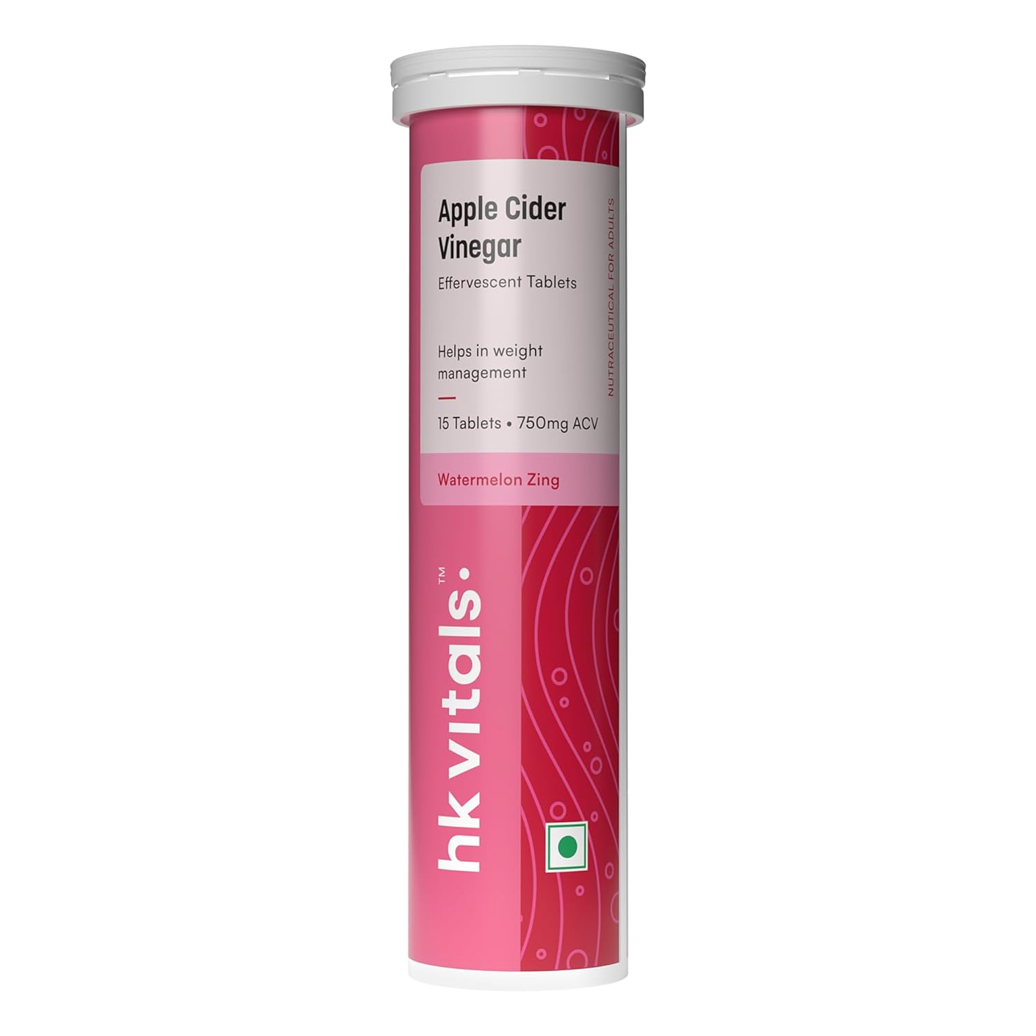 HEALTHKART HK VITALS APPLE CIDER VINEGAR 750MG EFFERVESCENT WATERMELON 15 TABLETS