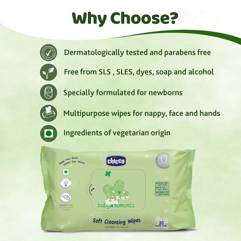 CHICCO SOFT CLEANSING WIPES 72PCS