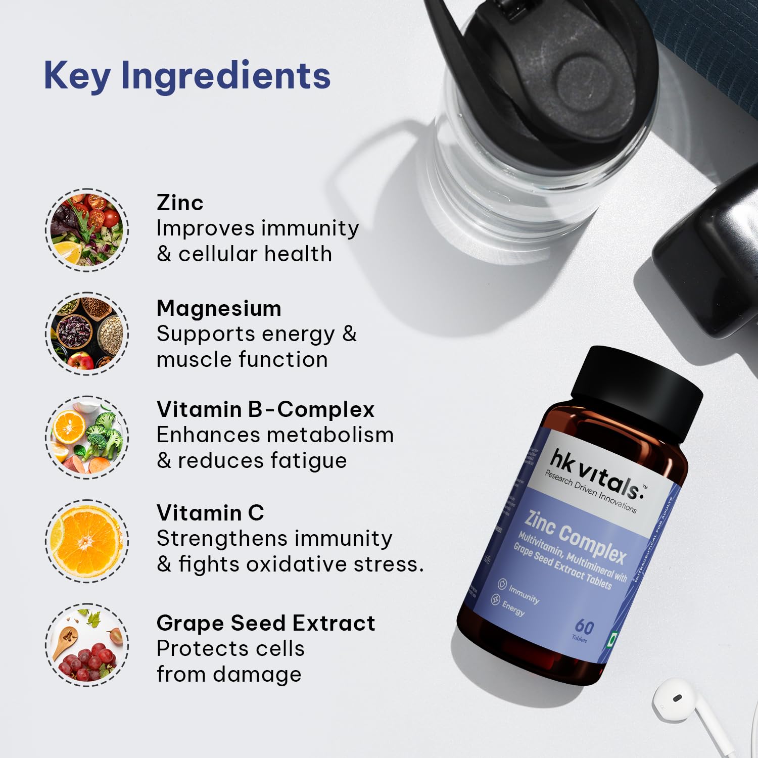 HEALTHKART HK VITALS ZINC COMPLEX 60 TABLETS