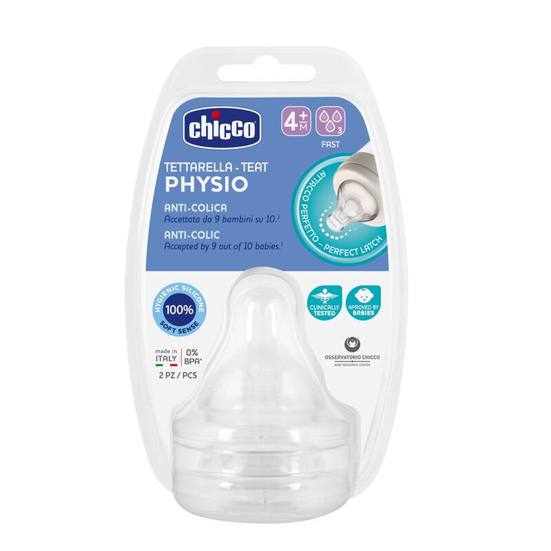 CHICCO TEATS PERFECTS FAST SIL 4M+