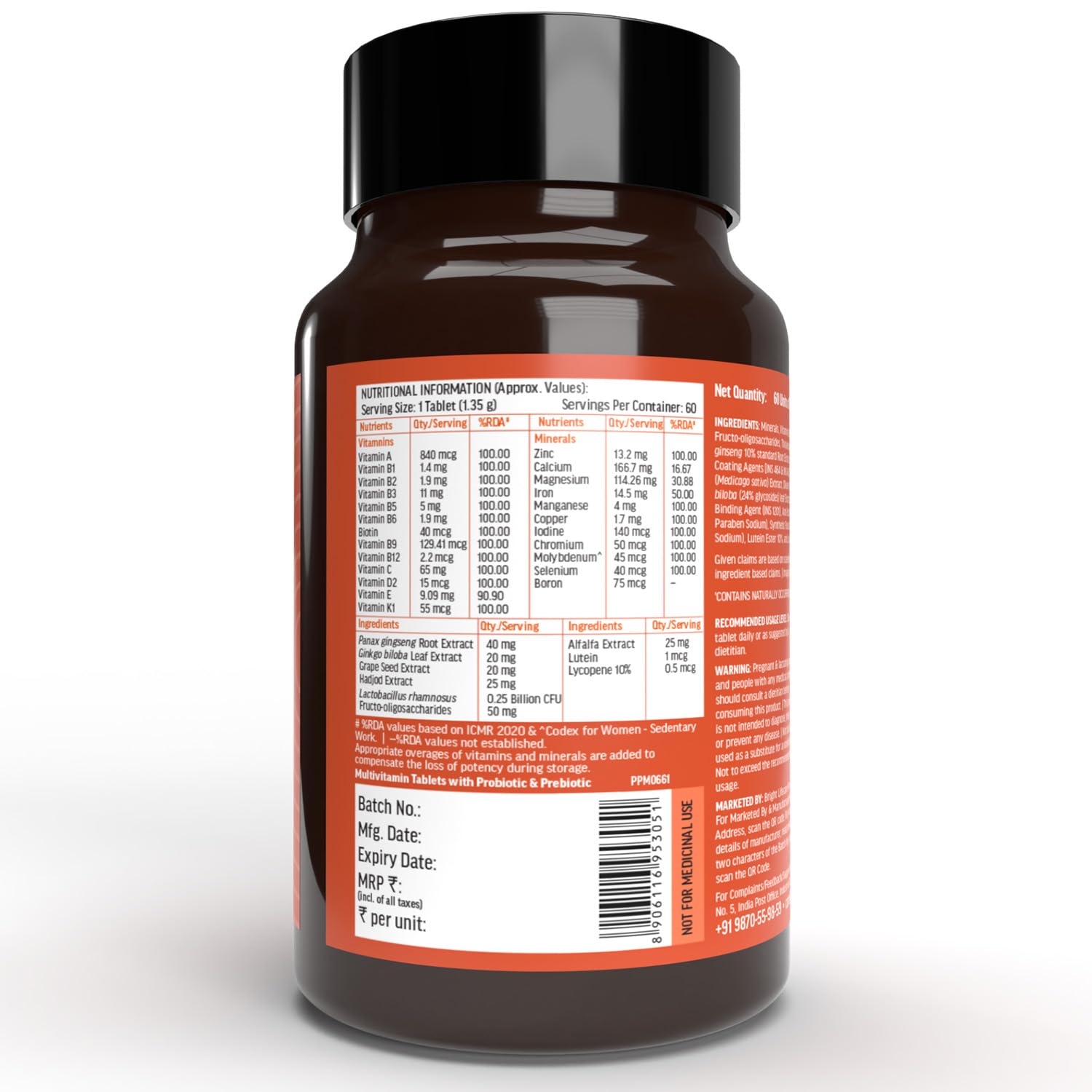 HEALTHKART HK VITALS MULTIVITAMIN WITH PROBIOTICS UNFLAVORED 60 TABLETS