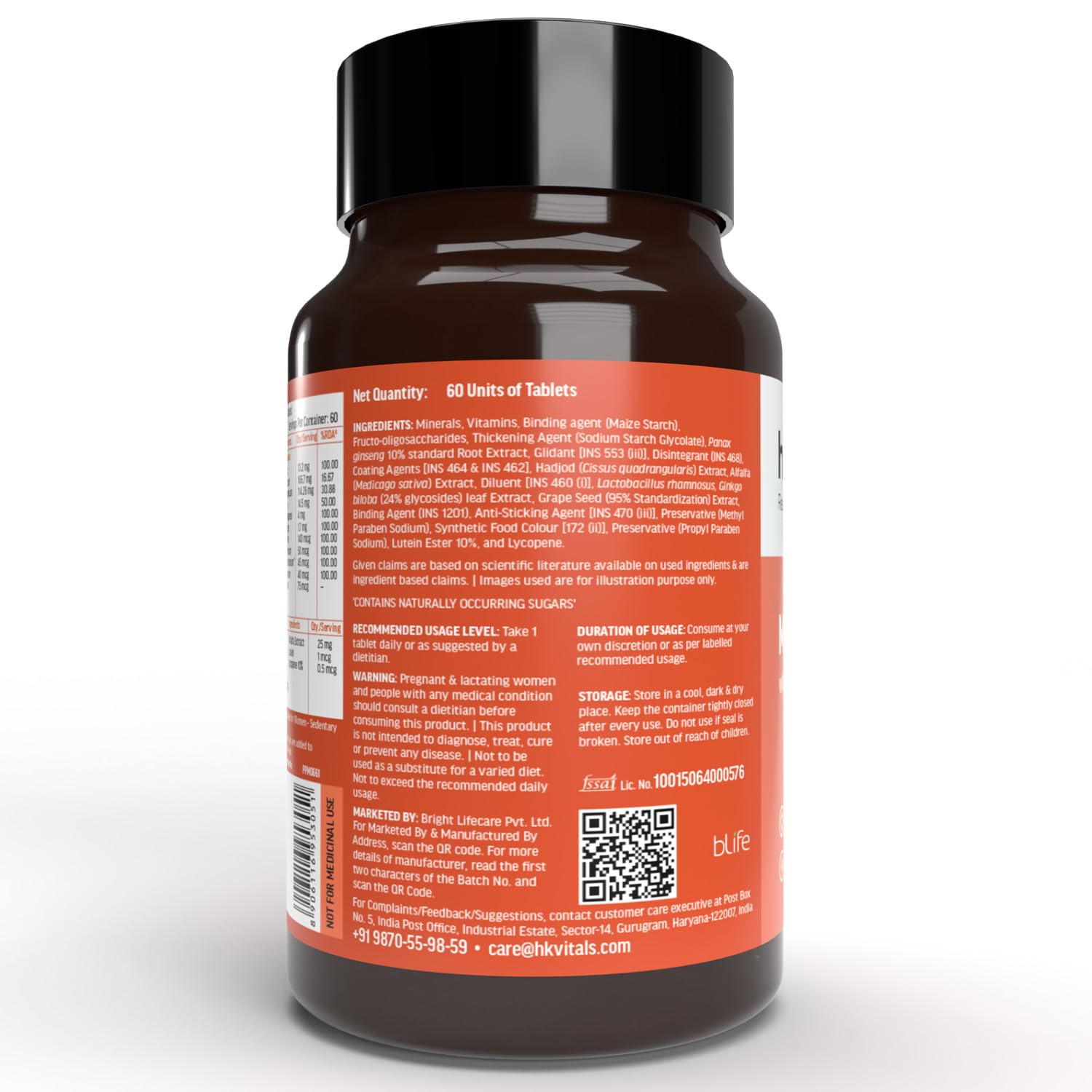 HEALTHKART HK VITALS MULTIVITAMIN WITH PROBIOTICS UNFLAVORED 60 TABLETS