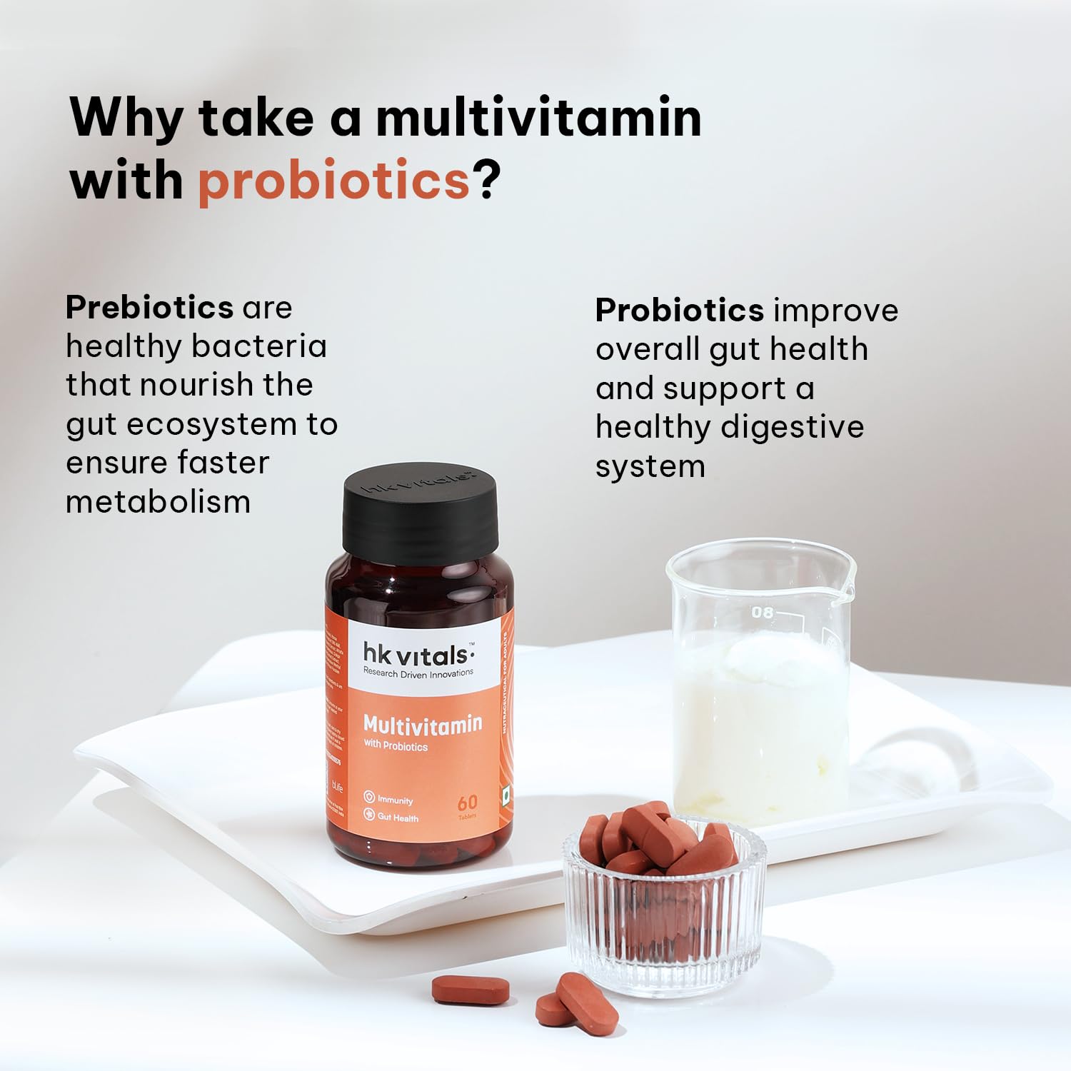 HEALTHKART HK VITALS MULTIVITAMIN WITH PROBIOTICS UNFLAVORED 60 TABLETS