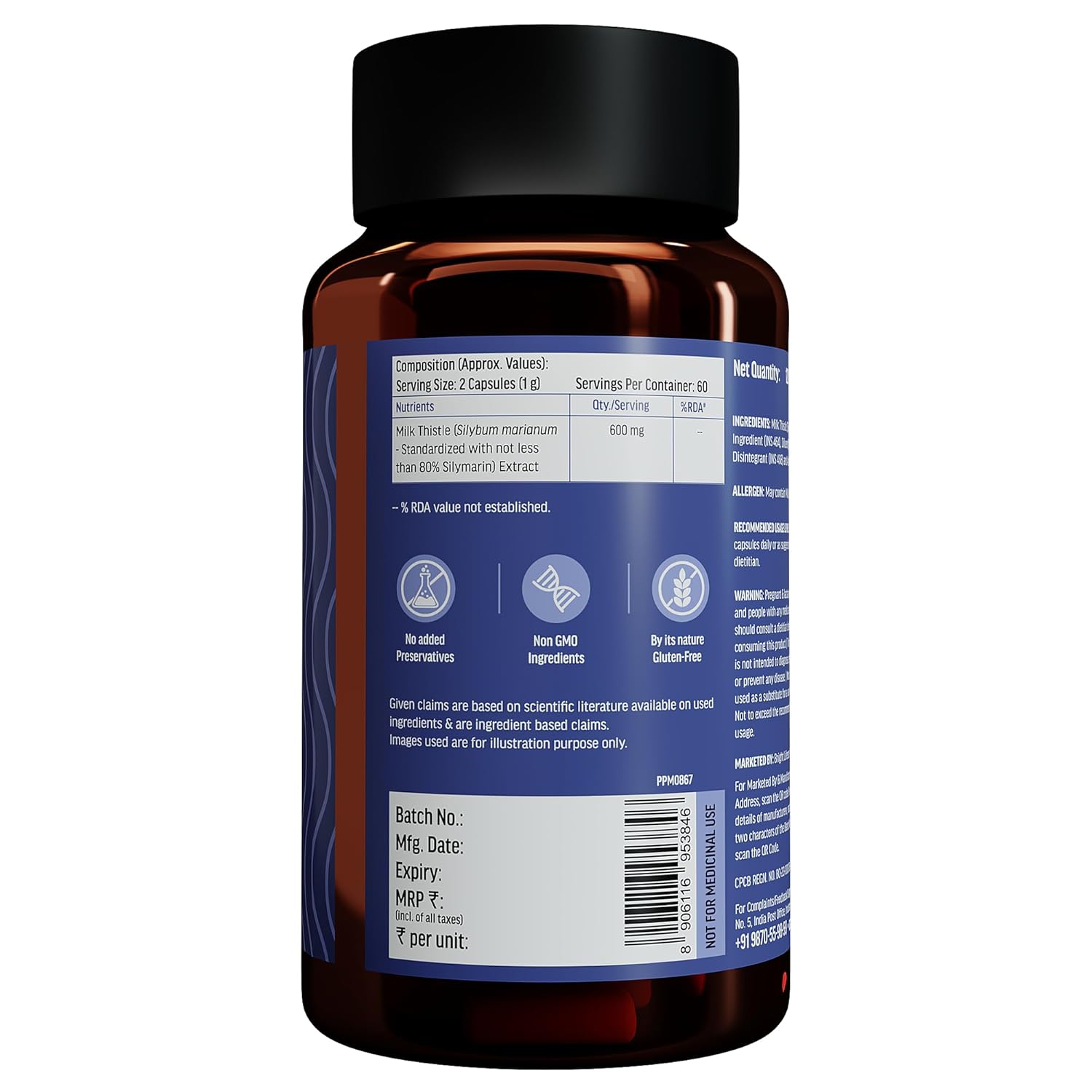 HEALTHKART HK VITALS MILK THISTLE EXTRACT 600MG 120 CAPSULES