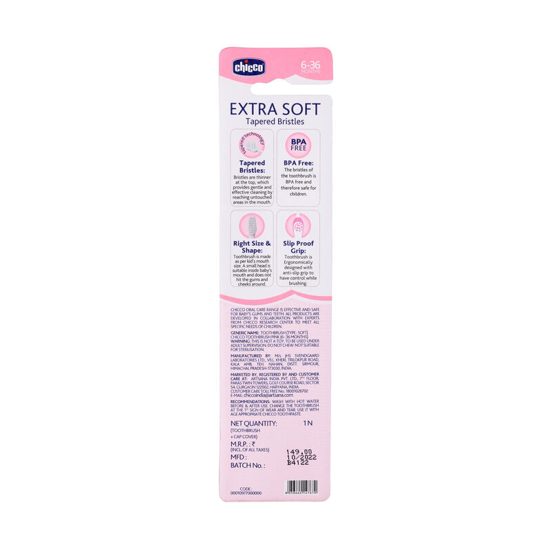 CHICCO TOOTHBRUSH PINK 6-36M