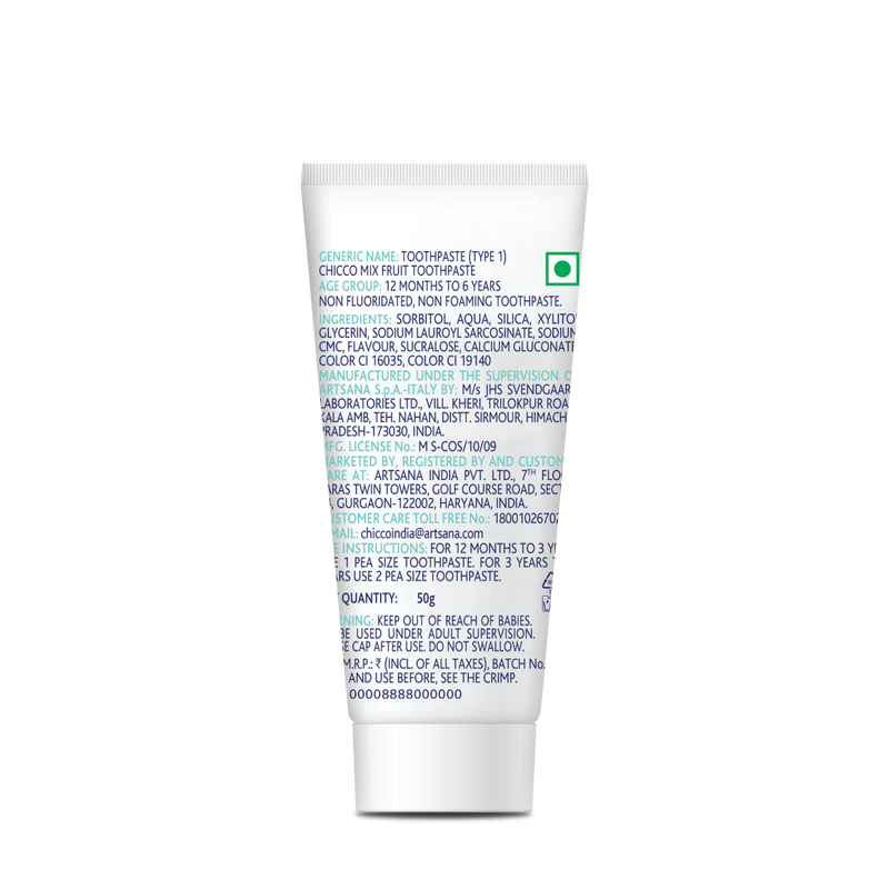 CHICCO TOOTHPASTE APPLE/BANANA 6M-6Y