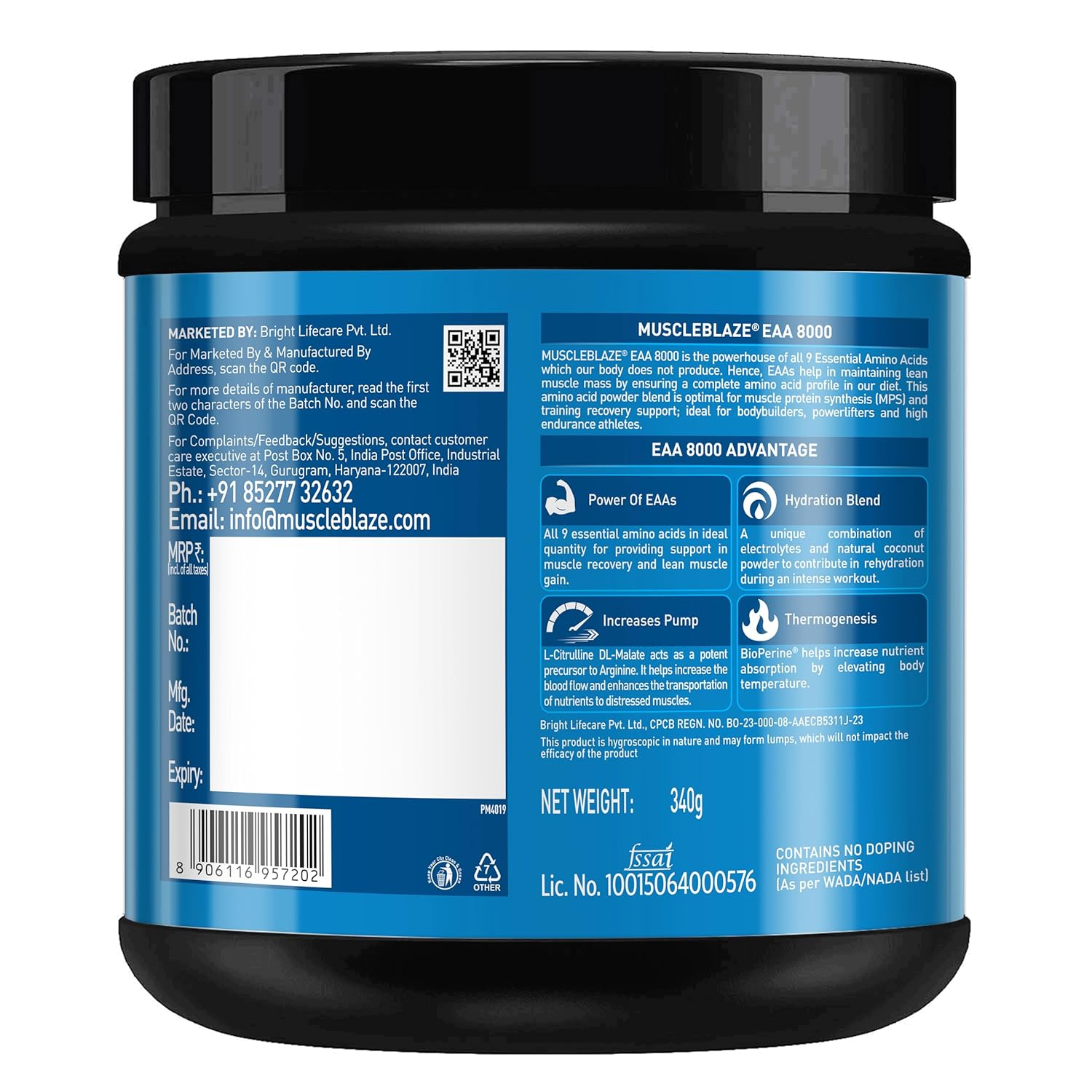 MUSCLEBLAZE EAA 8000 BLUE COLA 0.75LB