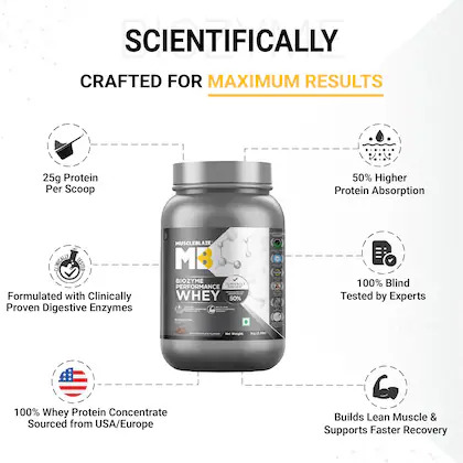 MUSCLEBLAZE WHEY PROTEIN 2.2LB RICH MILK CHOCOLATE WITH MUSCLEBLAZE 11 YEARS GALLON BOTTLE BLACK TRA