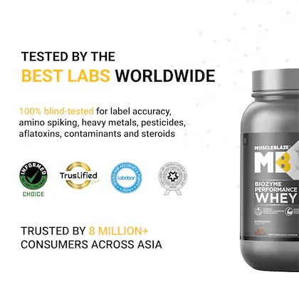 MUSCLEBLAZE WHEY PROTEIN 2.2LB RICH MILK CHOCOLATE WITH MUSCLEBLAZE 11 YEARS GALLON BOTTLE BLACK TRA